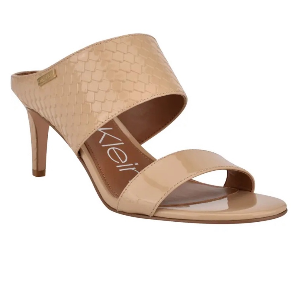 New Calvin Klein Cecily sandals sheer satin snake